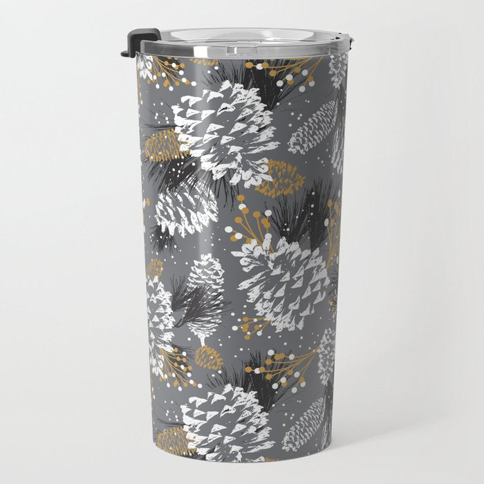 Festive Forest - Grey Travel Mug Gallery Image 3