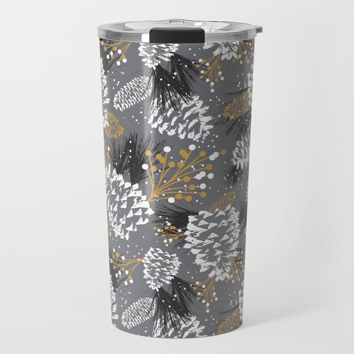 Festive Forest - Grey Travel Mug Gallery Image 1