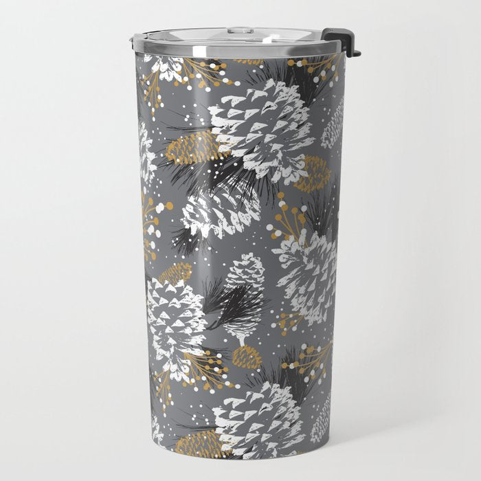 Festive Forest - Grey Travel Mug Gallery Image 2