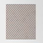 Mid Century Modern Atomic Stars Pattern in Steel Teal Blue and Pale Blush Pink Throw Blanket Gallery Image 2