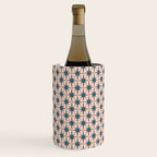 Mid Century Modern Atomic Stars Pattern in Steel Teal Blue and Pale Blush Pink Wine Chiller Gallery Image 2