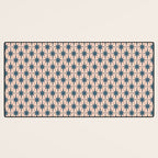Mid Century Modern Atomic Stars Pattern in Steel Teal Blue and Pale Blush Pink Desk Mat Gallery Image 3