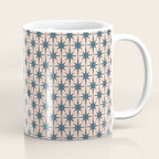 Mid Century Modern Atomic Stars Pattern in Steel Teal Blue and Pale Blush Pink Coffee Mug Gallery Image 1
