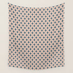 Mid Century Modern Atomic Stars Pattern in Steel Teal Blue and Pale Blush Pink Wall Tapestry Gallery Image 4