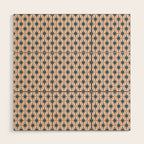 Mid Century Modern Atomic Stars Pattern in Steel Teal Blue and Pale Blush Pink Wood Wall Art Gallery Image 1