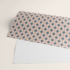 Mid Century Modern Atomic Stars Pattern in Steel Teal Blue and Pale Blush Pink Wrapping Paper Gallery Image 2