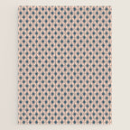 Mid Century Modern Atomic Stars Pattern in Steel Teal Blue and Pale Blush Pink Jigsaw Puzzle Gallery Image 1