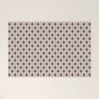 Mid Century Modern Atomic Stars Pattern in Steel Teal Blue and Pale Blush Pink Welcome Mat Gallery Image 1