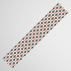 Mid Century Modern Atomic Stars Pattern in Steel Teal Blue and Pale Blush Pink Table Runner Gallery Image 3