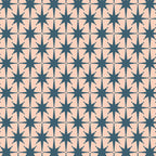 Mid Century Modern Atomic Stars Pattern in Steel Teal Blue and Pale Blush Pink Coffee Mug Gallery Image 2