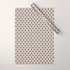 Mid Century Modern Atomic Stars Pattern in Steel Teal Blue and Pale Blush Pink Wrapping Paper Gallery Image 1