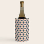 Mid Century Modern Atomic Stars Pattern in Steel Teal Blue and Pale Blush Pink Wine Chiller Gallery Image 1