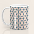 Mid Century Modern Atomic Stars Pattern in Steel Teal Blue and Pale Blush Pink Coffee Mug Gallery Image 3
