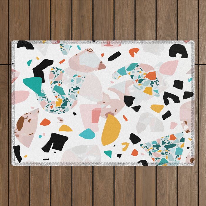 Mixed Mess I. / Collage, Terrazzo, Colorful Outdoor Rug Gallery Image 1