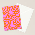 Wavy retro pink psychedelic pattern Stationery Card Gallery Image 2