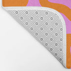 Wavy retro pink psychedelic pattern Bath Mat Gallery Image 2