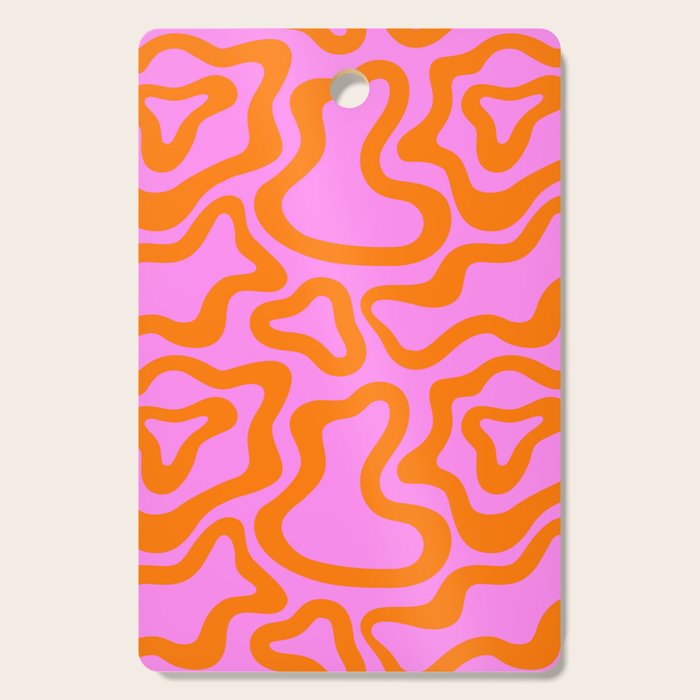 Wavy retro pink psychedelic pattern Cutting Board Gallery Image 1