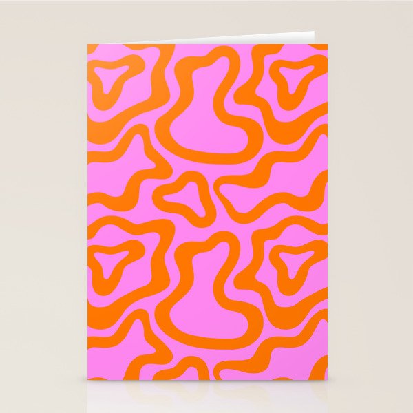 Wavy retro pink psychedelic pattern Stationery Card Gallery Image 2