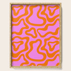 Wavy retro pink psychedelic pattern Serving Tray Gallery Image 1