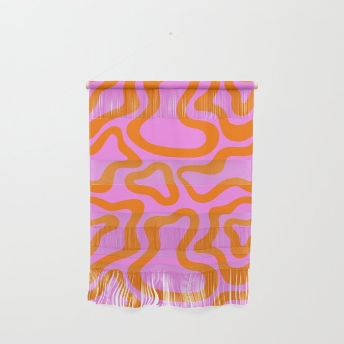 Wavy retro pink psychedelic pattern Wall Hanging Gallery Image 1