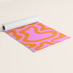 Wavy retro pink psychedelic pattern Yoga Mat Gallery Image 2