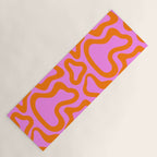 Wavy retro pink psychedelic pattern Yoga Mat Gallery Image 1