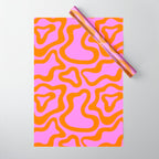 Wavy retro pink psychedelic pattern Wrapping Paper Gallery Image 1