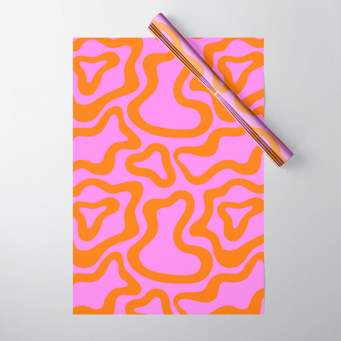 Wavy retro pink psychedelic pattern Wrapping Paper Gallery Image 1