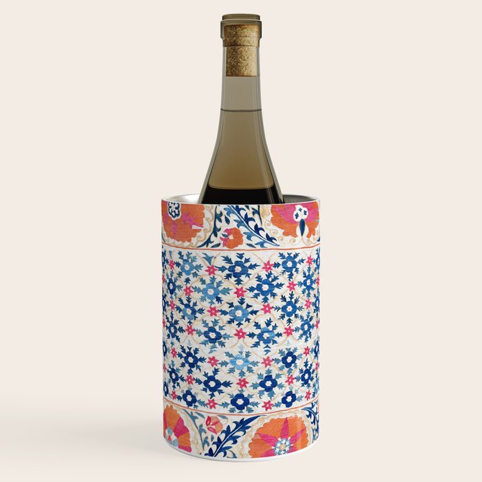 Bokhara Nim Suzani Southwest Uzbekistan Embroidery Print Wine Chiller Gallery Image 1