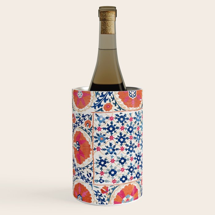 Bokhara Nim Suzani Southwest Uzbekistan Embroidery Print Wine Chiller Gallery Image 2