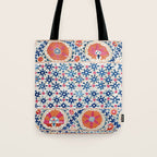 Bokhara Nim Suzani Southwest Uzbekistan Embroidery Print Tote Bag Gallery Image 1