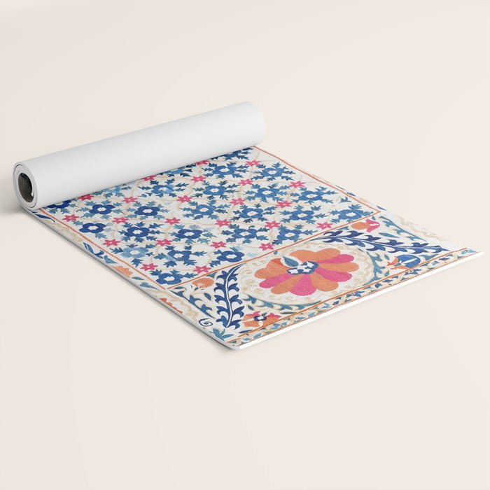 Bokhara Nim Suzani Southwest Uzbekistan Embroidery Print Yoga Mat Gallery Image 2
