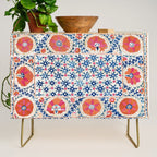 Bokhara Nim Suzani Southwest Uzbekistan Embroidery Print Credenza Gallery Image 1