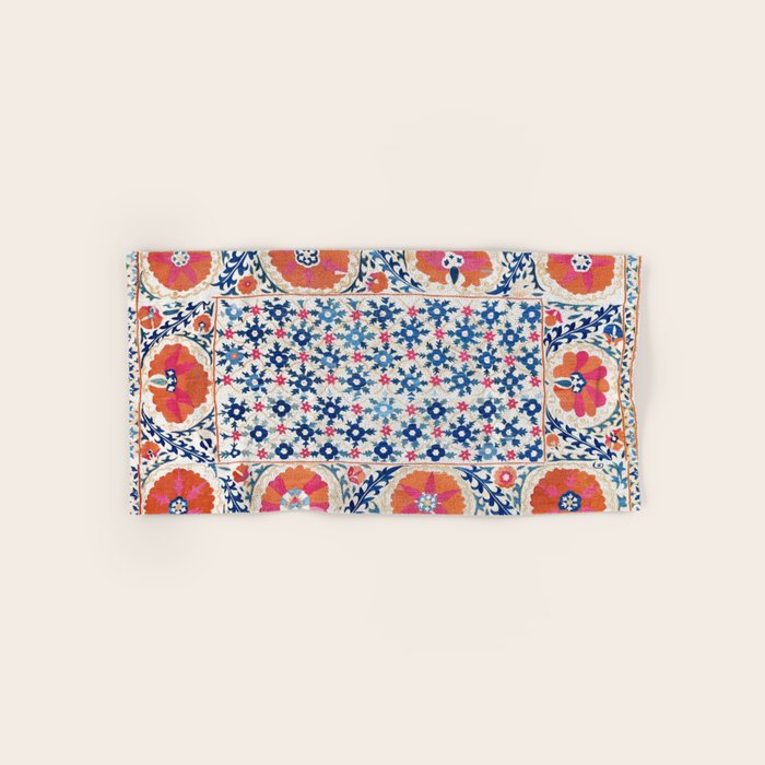 Bokhara Nim Suzani Southwest Uzbekistan Embroidery Print Bath Towel Gallery Image 1