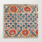 Bokhara Nim Suzani Southwest Uzbekistan Embroidery Print Wood Wall Art Gallery Image 1