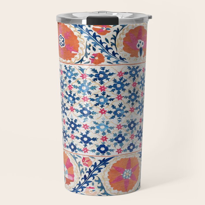 Bokhara Nim Suzani Southwest Uzbekistan Embroidery Print Travel Mug Gallery Image 1