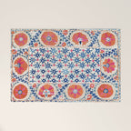 Bokhara Nim Suzani Southwest Uzbekistan Embroidery Print Welcome Mat Gallery Image 1