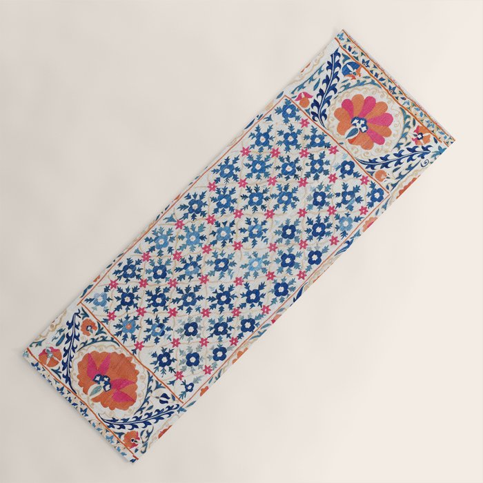 Bokhara Nim Suzani Southwest Uzbekistan Embroidery Print Yoga Mat Gallery Image 1