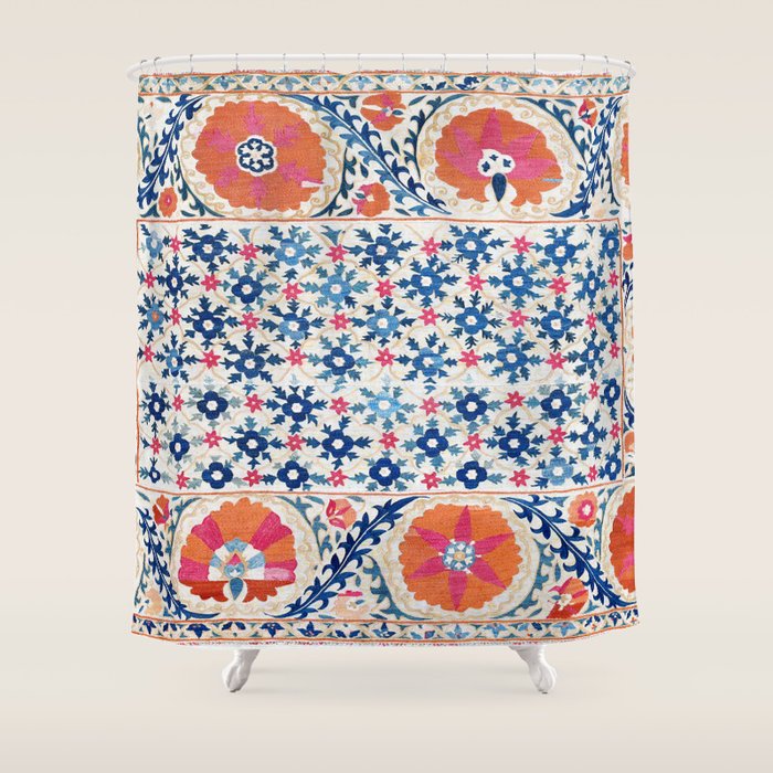 Bokhara Nim Suzani Southwest Uzbekistan Embroidery Print Shower Curtain Gallery Image 1