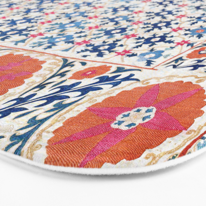 Bokhara Nim Suzani Southwest Uzbekistan Embroidery Print Bath Mat Gallery Image 3