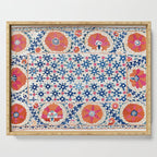Bokhara Nim Suzani Southwest Uzbekistan Embroidery Print Serving Tray Gallery Image 1
