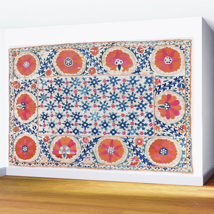 Bokhara Nim Suzani Southwest Uzbekistan Embroidery Print Wall Mural Gallery Image 2