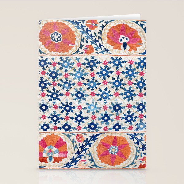 Bokhara Nim Suzani Southwest Uzbekistan Embroidery Print Stationery Card Gallery Image 1