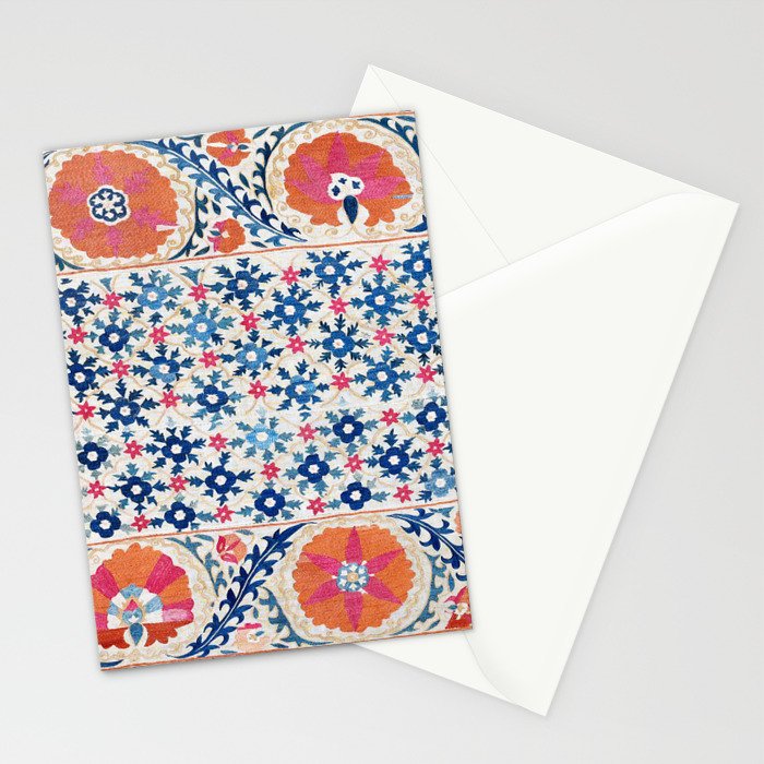 Bokhara Nim Suzani Southwest Uzbekistan Embroidery Print Stationery Card Gallery Image 2