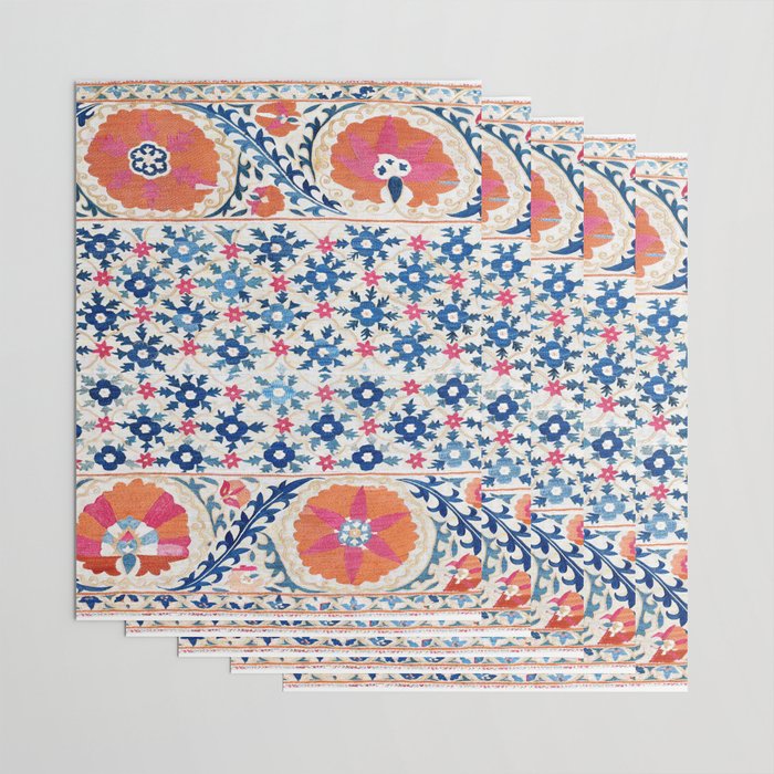 Bokhara Nim Suzani Southwest Uzbekistan Embroidery Print Wrapping Paper Gallery Image 3