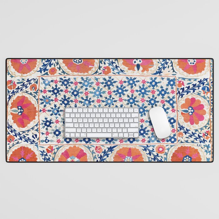 Bokhara Nim Suzani Southwest Uzbekistan Embroidery Print Desk Mat Gallery Image 1