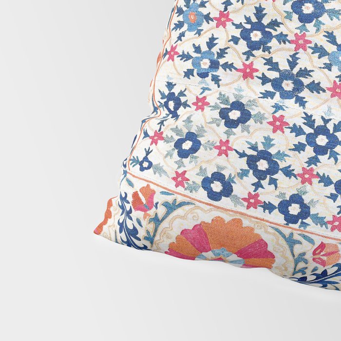 Bokhara Nim Suzani Southwest Uzbekistan Embroidery Print Pillow Sham Gallery Image 4