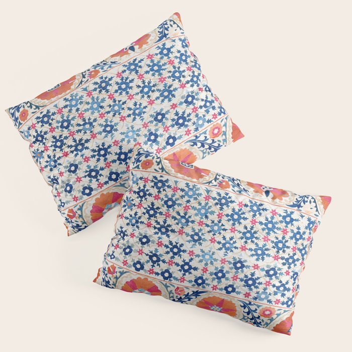Bokhara Nim Suzani Southwest Uzbekistan Embroidery Print Pillow Sham Gallery Image 3