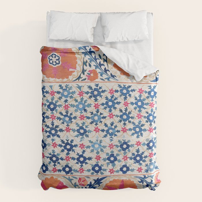 Bokhara Nim Suzani Southwest Uzbekistan Embroidery Print Duvet Cover Gallery Image 6