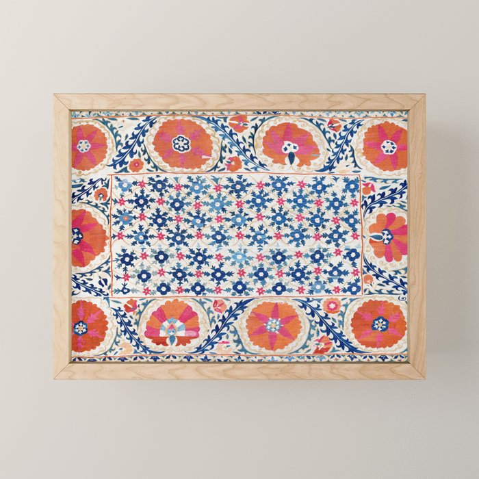 Bokhara Nim Suzani Southwest Uzbekistan Embroidery Print Mini Art Print Gallery Image 1